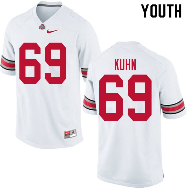 Ohio State Buckeyes #69 Chris Kuhn Youth Embroidery Jersey White OSU56203